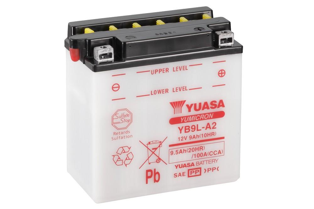 Batteria auto YUASA Moto YB9L A2 CCA PIOMBO 12V 9Ah 100A